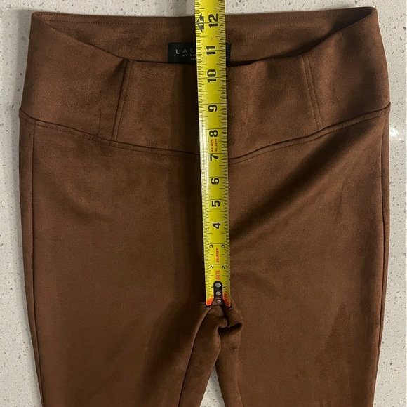 LAUNDRY BY SHELLI SEGAL Pants Faux Suede Leather Pull-On Brown Women’s M - Picture 8 of 10